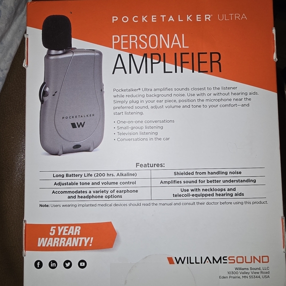 Williams Sound Pocketalker Ultra Personal Amplifier Amplifier - Picture 2 of 4